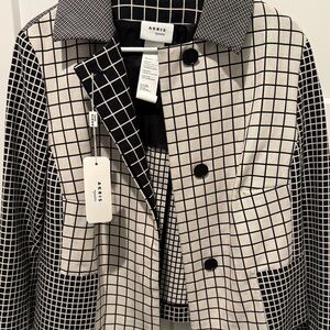 Akris Punto Black & White Grid Patchwork Jacket